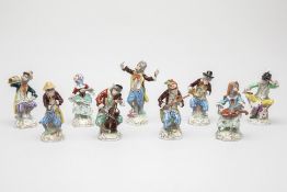 A DRESDEN PORCELAIN MONKEY BAND