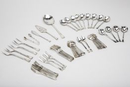 A PART SERVICE OF ENGLISH SILVER PLATED CUTLERY