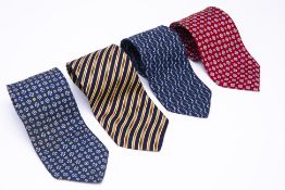 FOUR DUNHILL SILK TIES