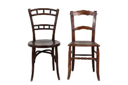 A VINTAGE THONET CHAIR AND ONE OTHER