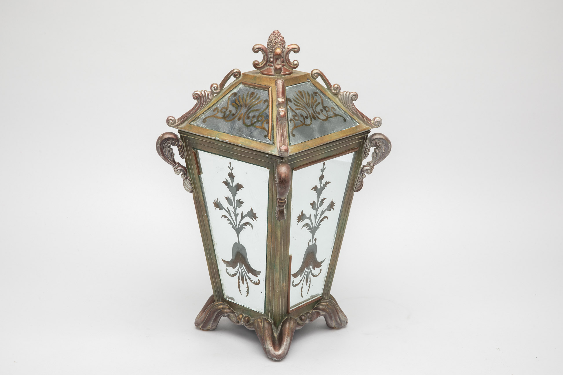 A MIRRORED PANELLED LANTERN - Image 3 of 4