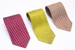 THREE BVLGARI SILK TIES