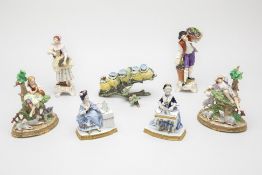 A GROUP OF GERMAN PORCELAIN FIGURES