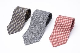 THREE SALVATORE FERRAGAMO SILK TIES