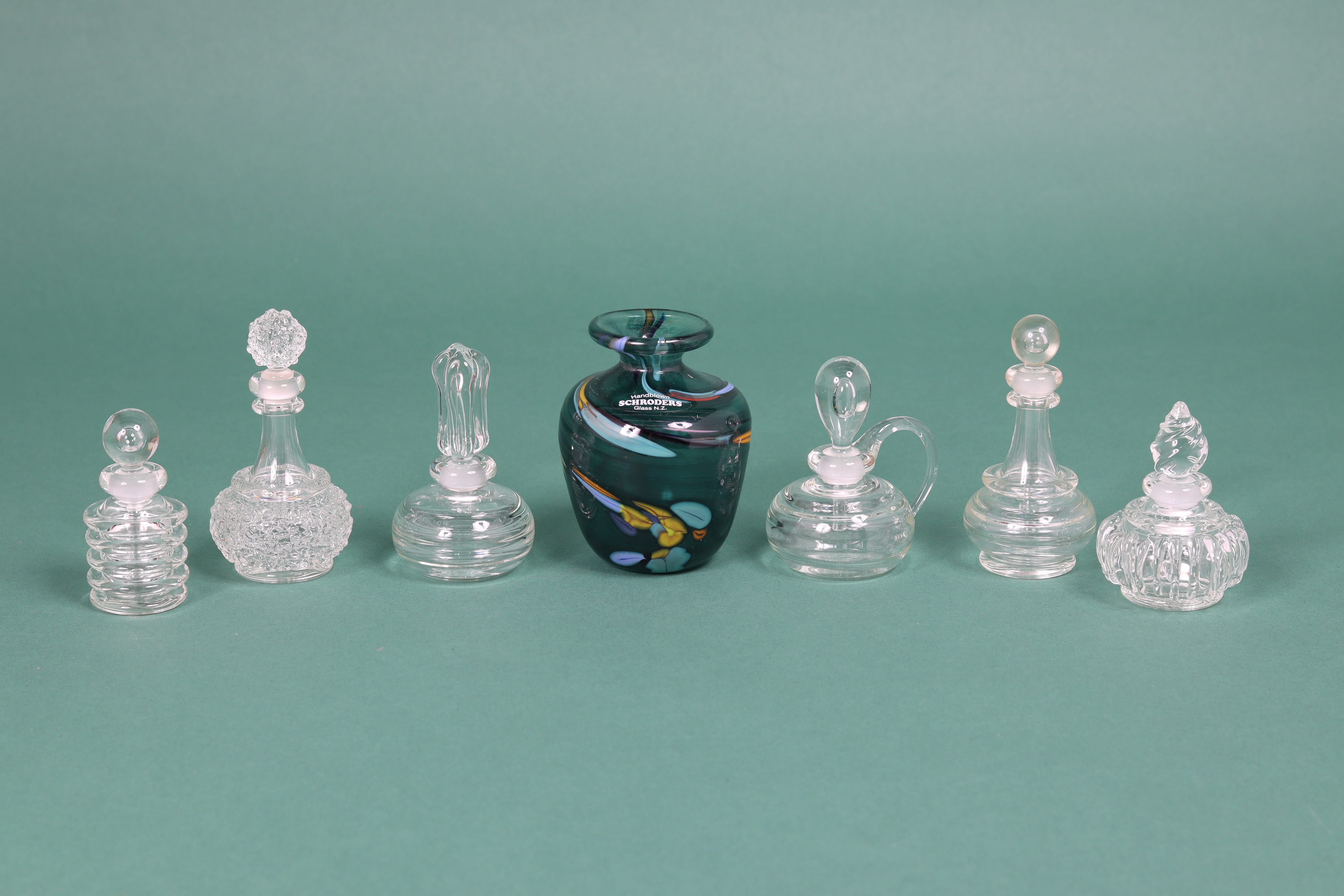 A COLLECTION OF STUDIO GLASS SCENT BOTTLES - Image 2 of 2