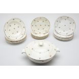 A FRENCH SARREGUEMINES DINNER SERVICE FOR 6