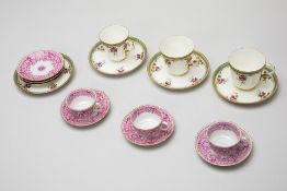 A GROUP OF EUROPEAN CUPS AND SAUCERS