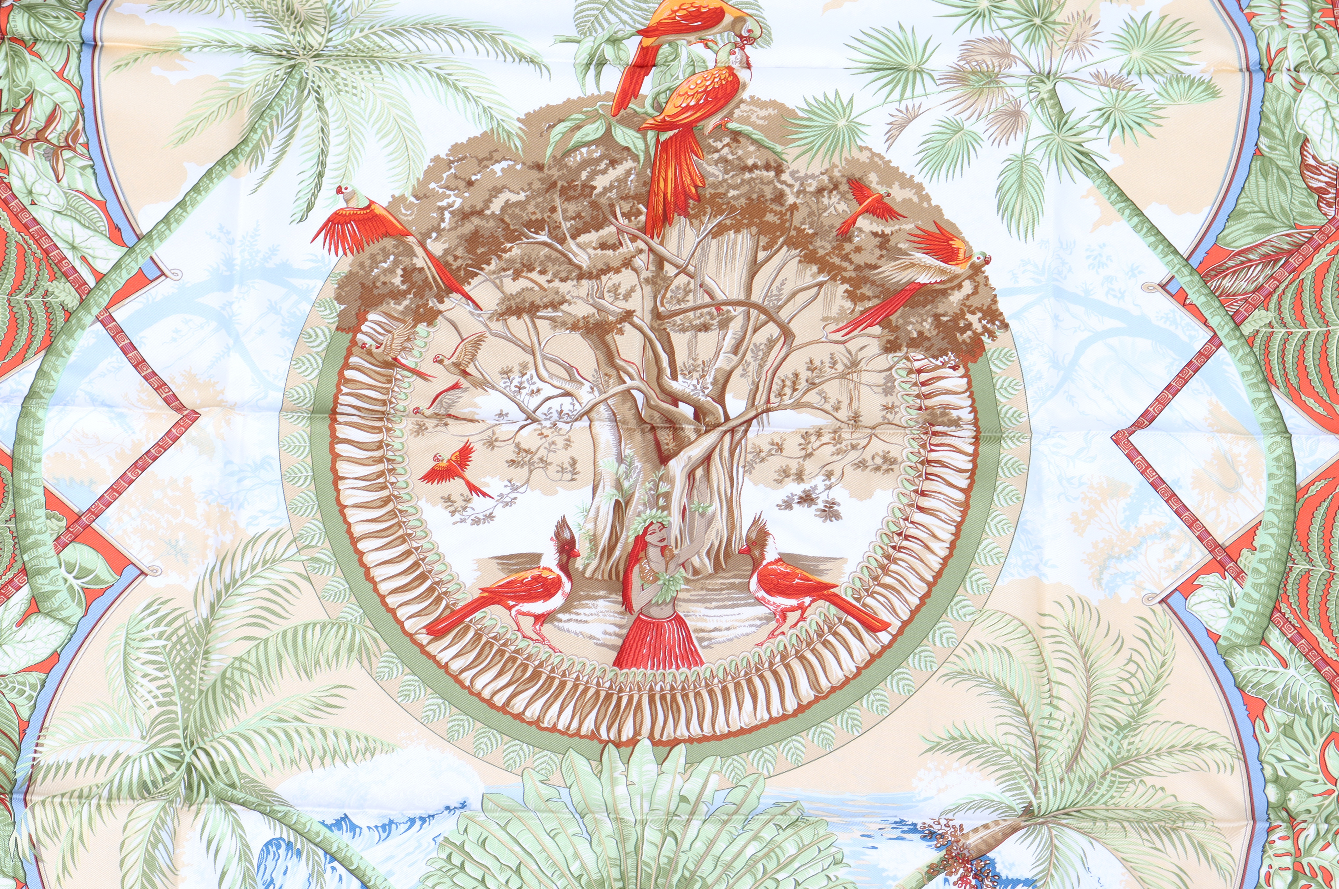 AN HERMES ALOHA SILK SCARF - Image 2 of 2