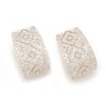 A PAIR OF ART DECO STYLE DIAMOND EARRINGS