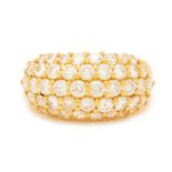 A DIAMOND PAVE SET BOMBE RING