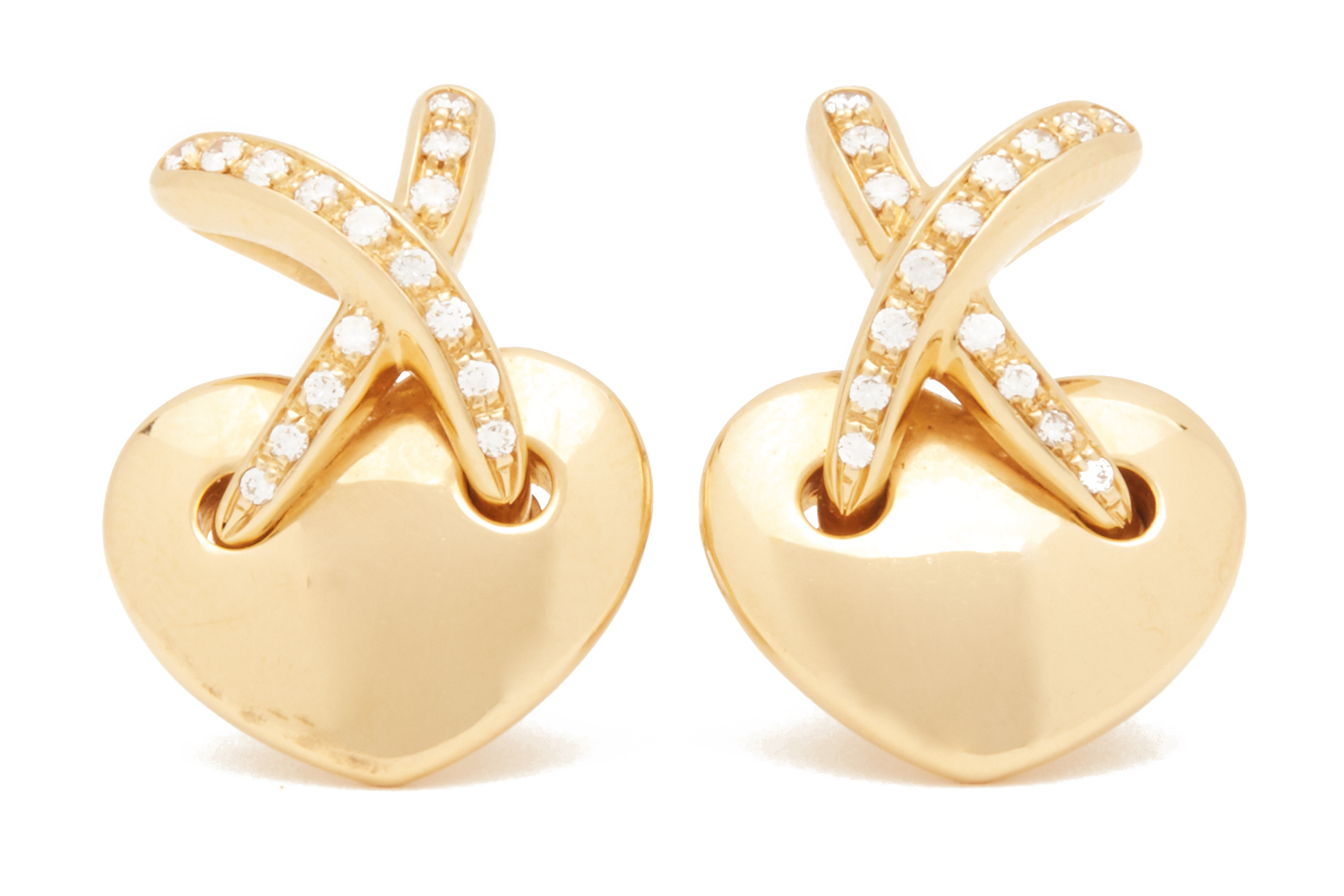 A PAIR OF CHAUMET 'LIENS' GOLD EARRINGS