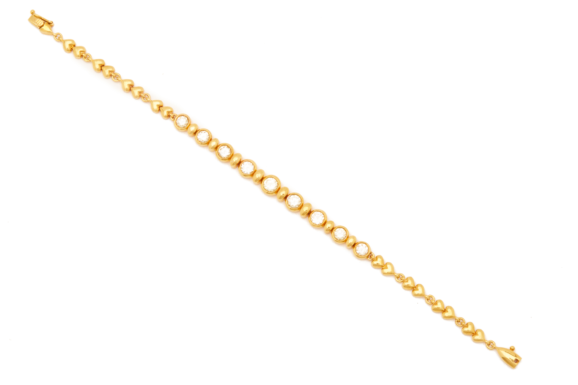 A GOLD AND DIAMOND BRACELET - Image 2 of 2