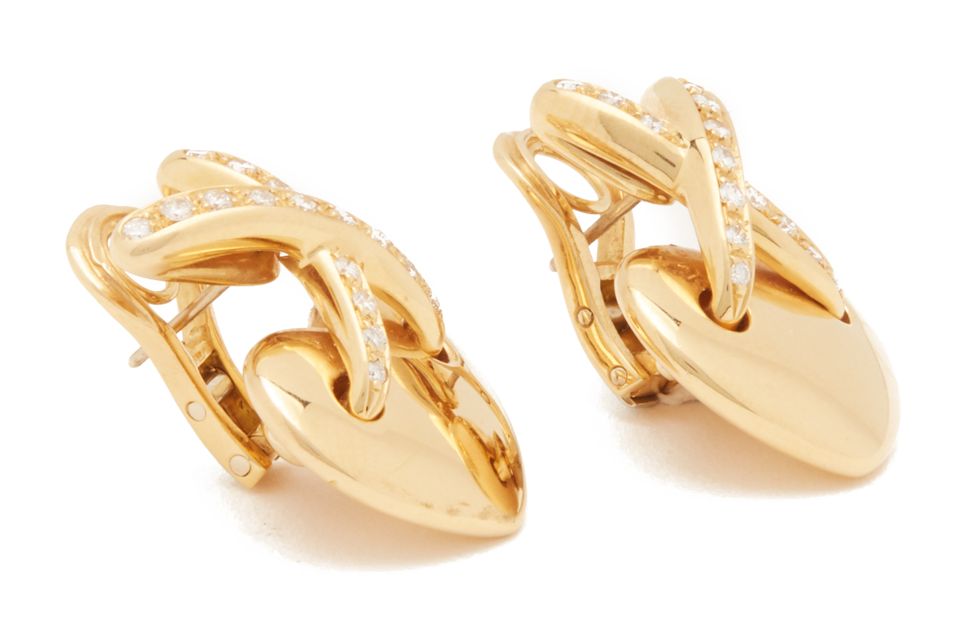 A PAIR OF CHAUMET 'LIENS' GOLD EARRINGS - Image 2 of 2