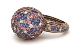 A SAPPHIRE AND DIAMOND RING BY YESSAYAN