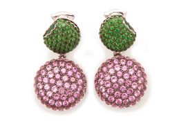 A PAIR OF BOUCHERON 'MACARON' EARRINGS