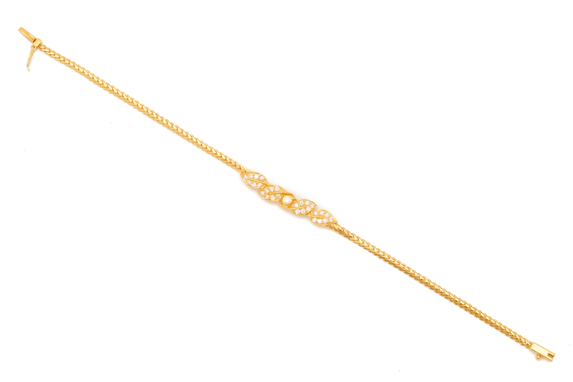 A GOLD AND DIAMOND BRACELET - Image 2 of 2