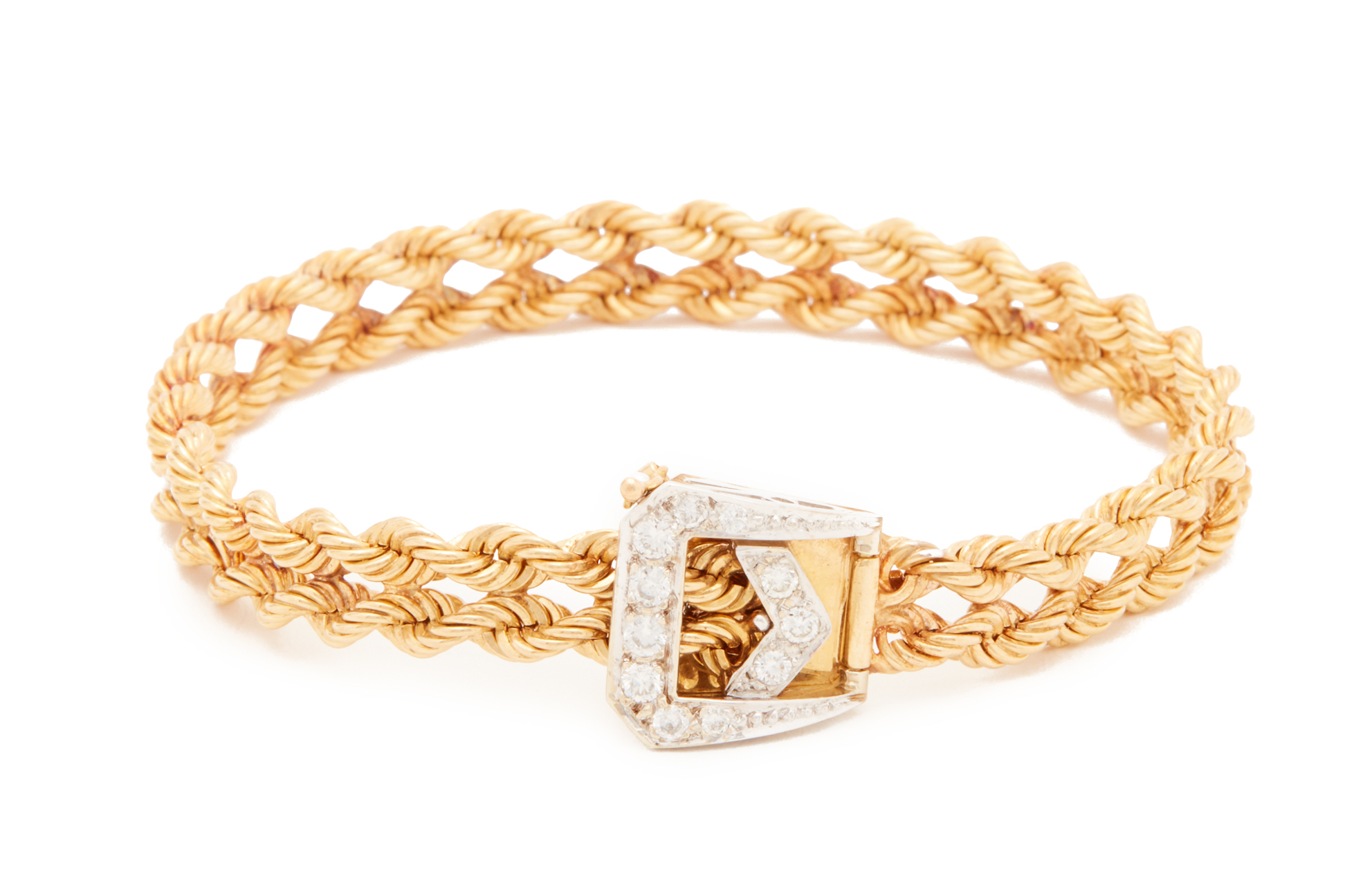 A GOLD AND DIAMOND BRACELET