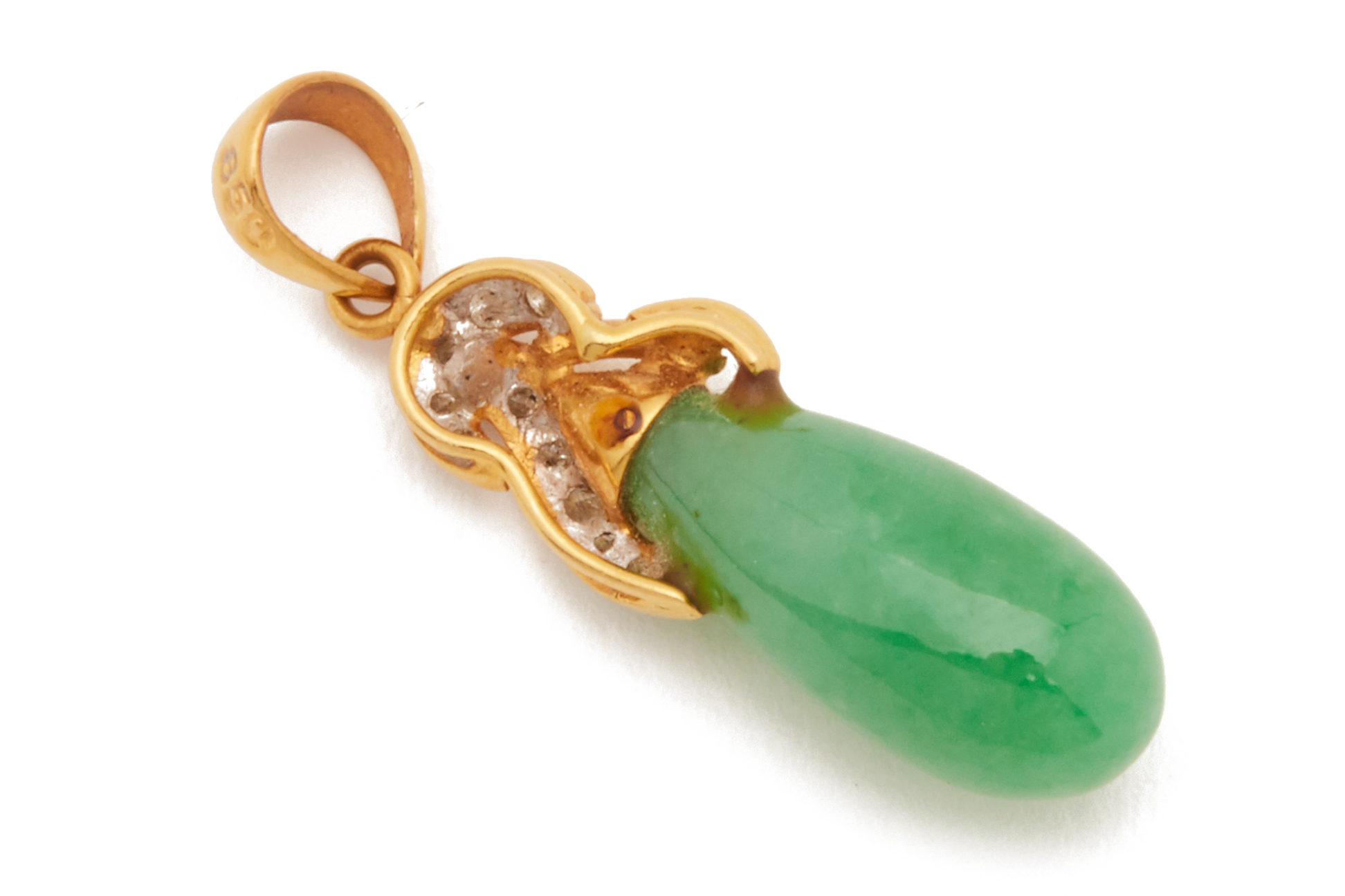 A JADE AND DIAMOND PENDANT - Image 2 of 2