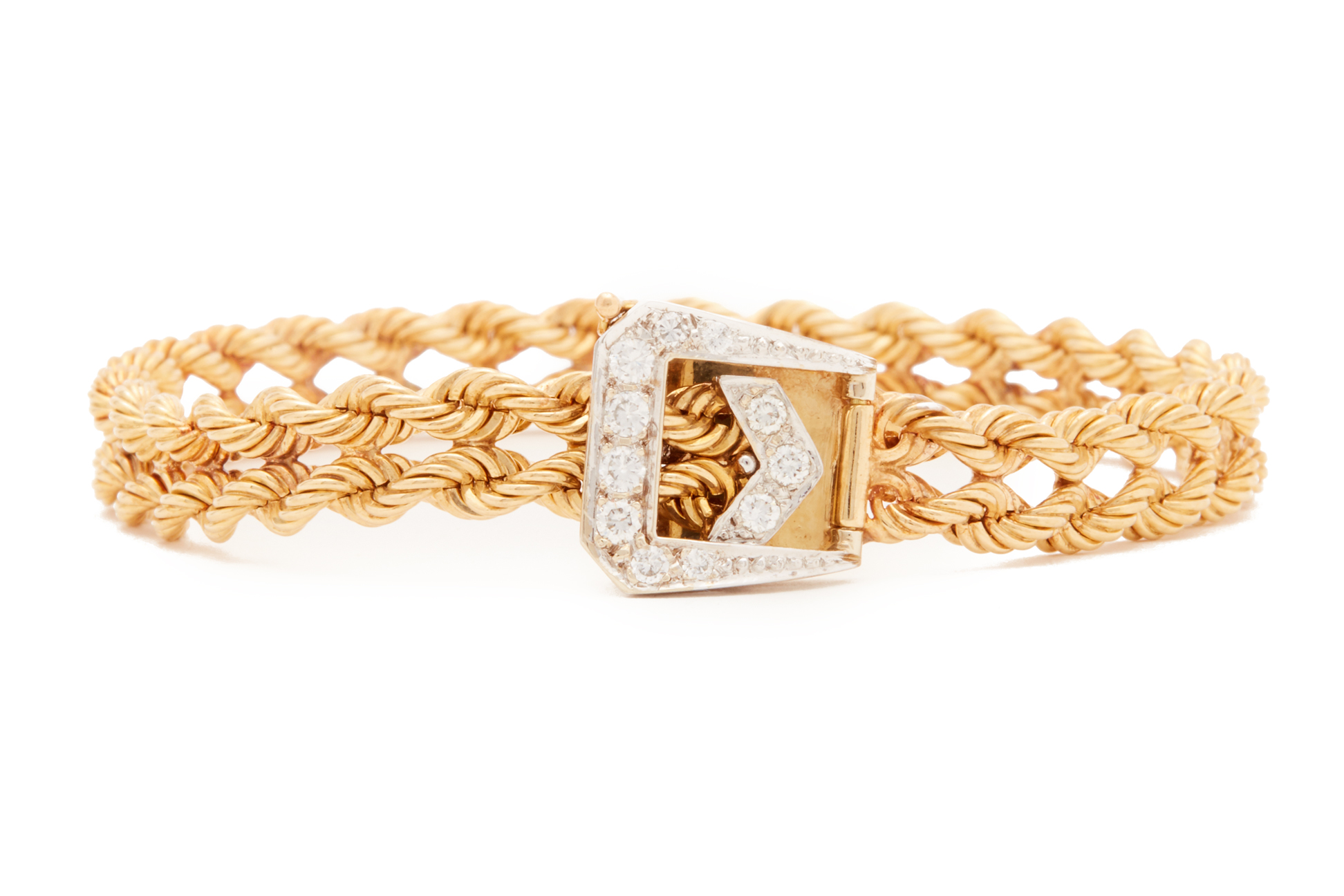 A GOLD AND DIAMOND BRACELET - Image 2 of 2