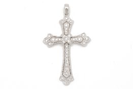 A DIAMOND CROSS PENDANT