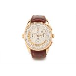 GIRARD-PERREGAUX GOLD WORLD TIME CHRONOGRAPH WATCH