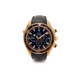 OMEGA SEAMASTER PLANET OCEAN 600M GOLD CHRONOGRAPH WATCH