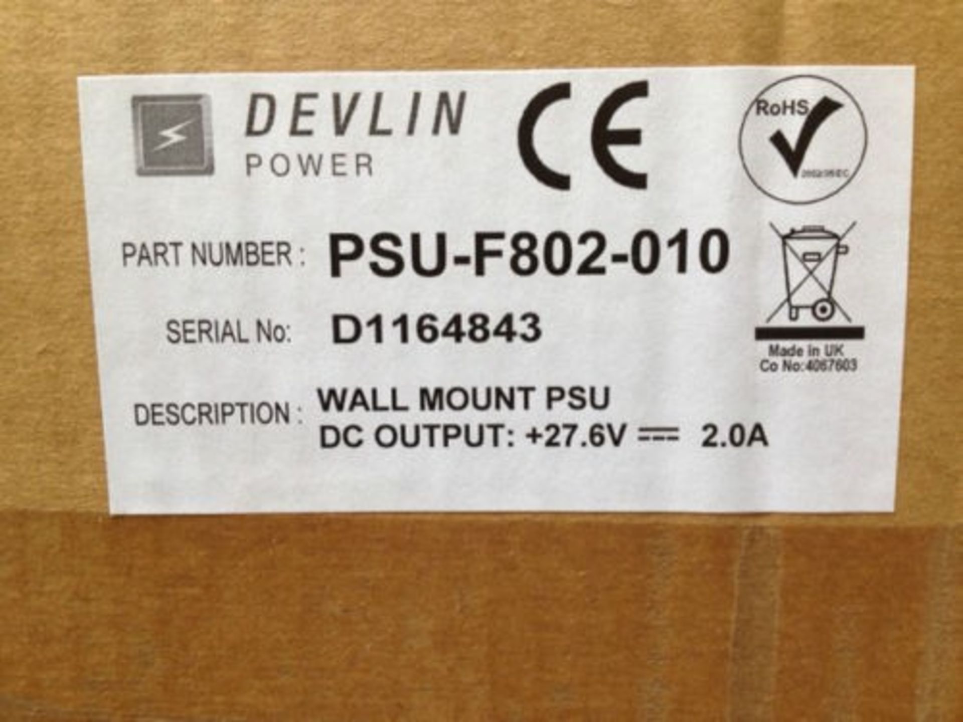 10 x Devlin F Series Battery Back Wall Mount PSU 2A Battery Back Up - Boxed - 6600662 - Image 3 of 3