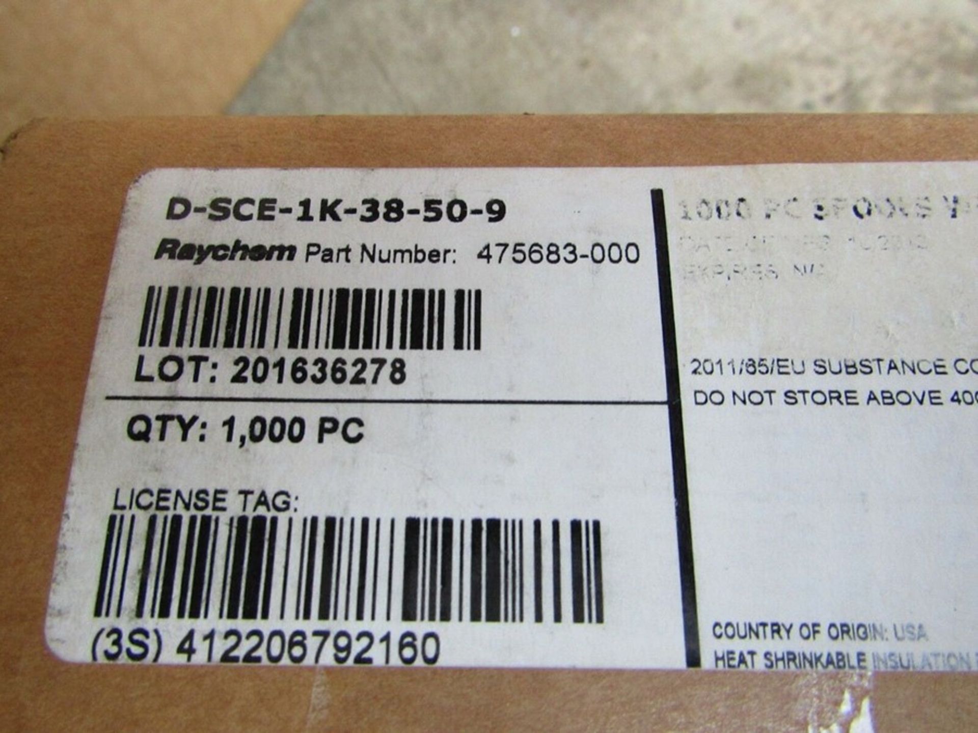 Box of 1000 TE Connectivity D-SCE Heat Shrink Cable Marker White 1005fc 8967825 - Image 2 of 3