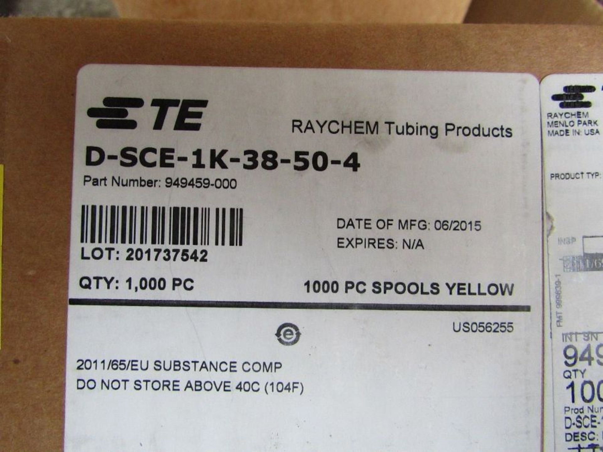 Box of 1000 TE Connectivity D-SCE Heat Shrink Cable Marker Yellow 1005fc 8967796 - Image 2 of 3