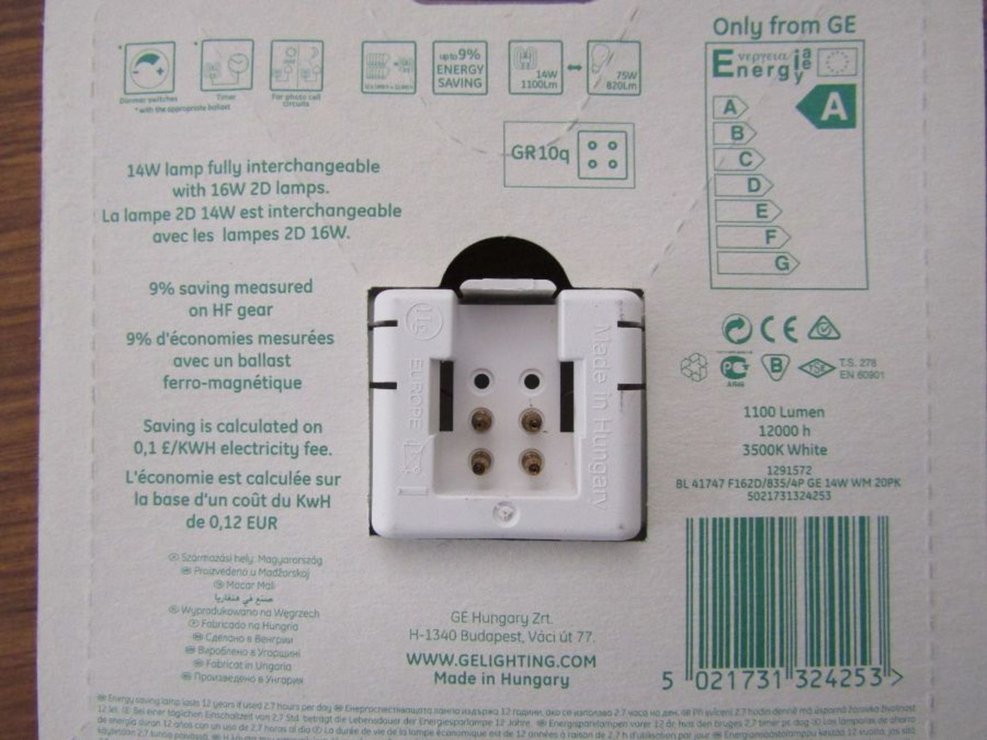 40 x GE 32425 16W 4 pin 2D Emergency Lighting Lamp CFL - 3500k White - 575885 - Image 2 of 2