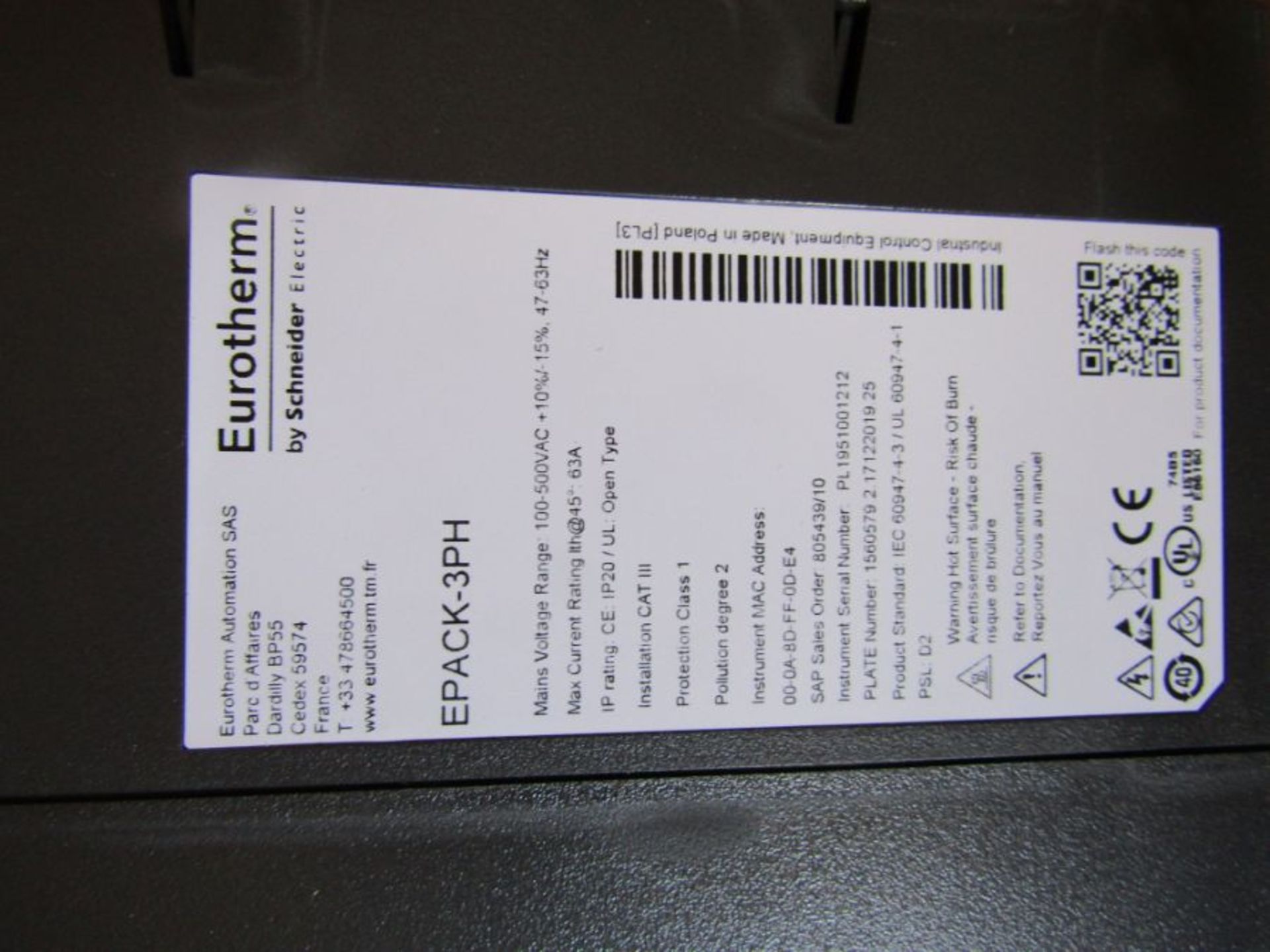 Eurotherm EPack Series Power Controller 3 Phase 40A 500V - Head 1357439 - Image 2 of 4