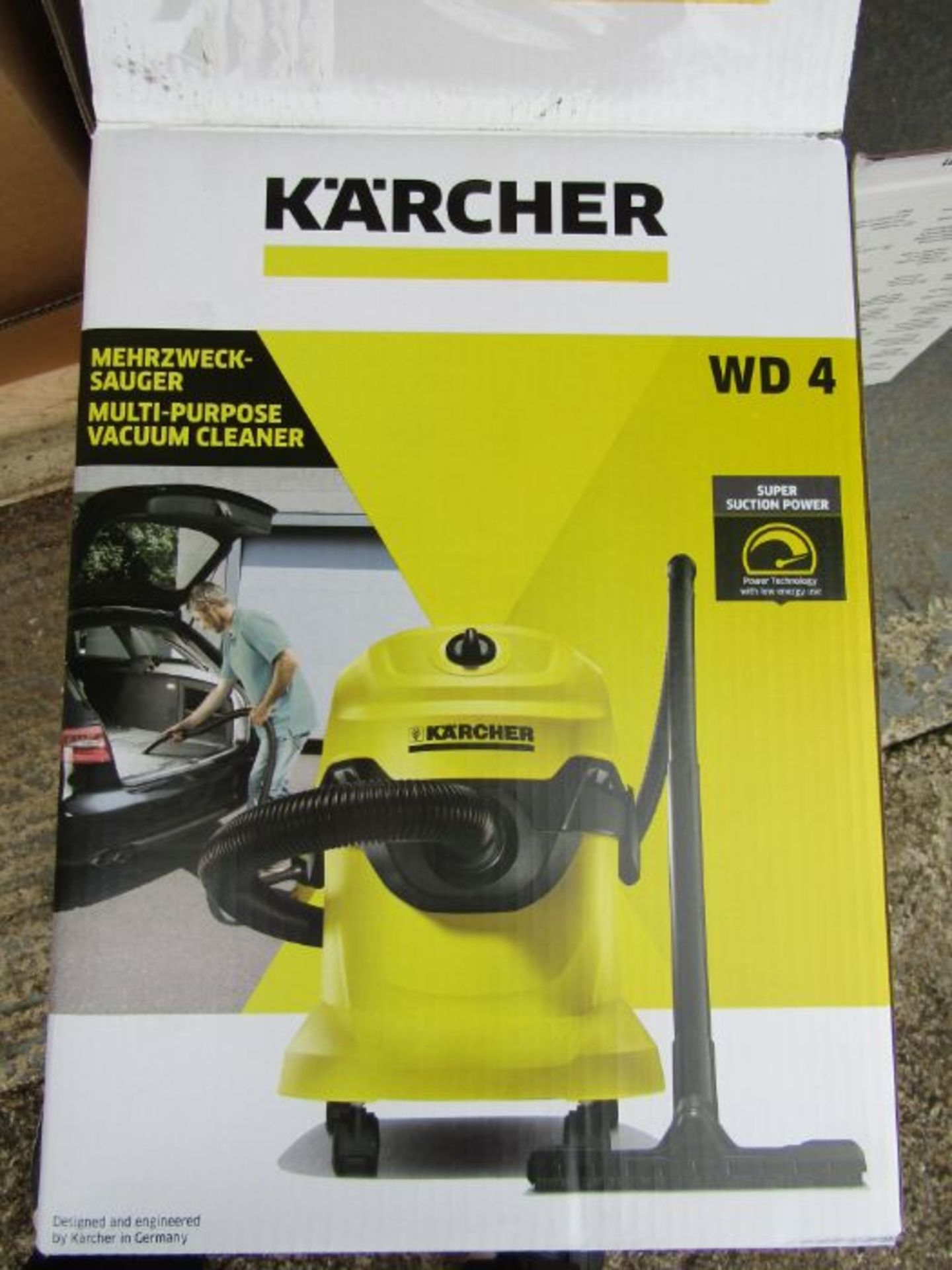 Karcher WD 4 Wet and Dry Vacuum Cleaner - Yellow - UK Plug Blk 1931654 - Image 4 of 6