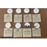 Lot of 8 The Queen Mother Silver Proof Coins - 3@ 28.28 grams and 5@ 31.47 grams.