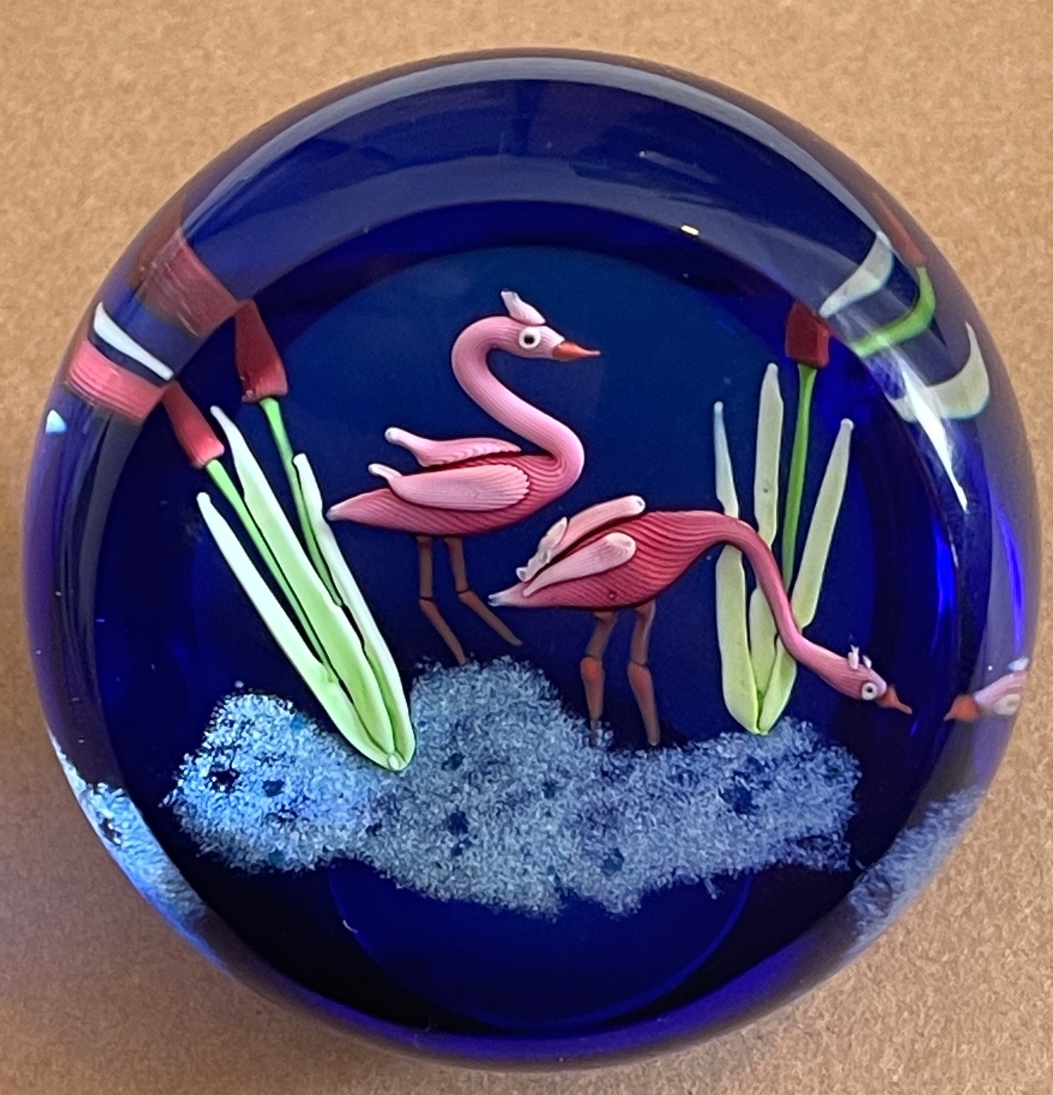 Vintage Caithness Glass Scotland Flamingoes Paperweight 9/150 - approx 75mm x 75mm. - Image 7 of 7