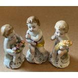 Lot of 3 Antique Samson of Paris Porcelain Figures - 7.5cm tall.