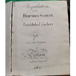 Antique Ledger of Regulations of Friendly Society of Teachers in Fife 1805 Widows Fund.