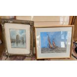 Pair of Maritime Watercolours by F Ramus frame 14" x 11 1/2" and W Ritchie frame 14 3/4" x 13 1/4".