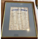 Manchester City Signed Official Headed Sheet c1960 with signature of Dennis Law, Bert Trautmann etc.