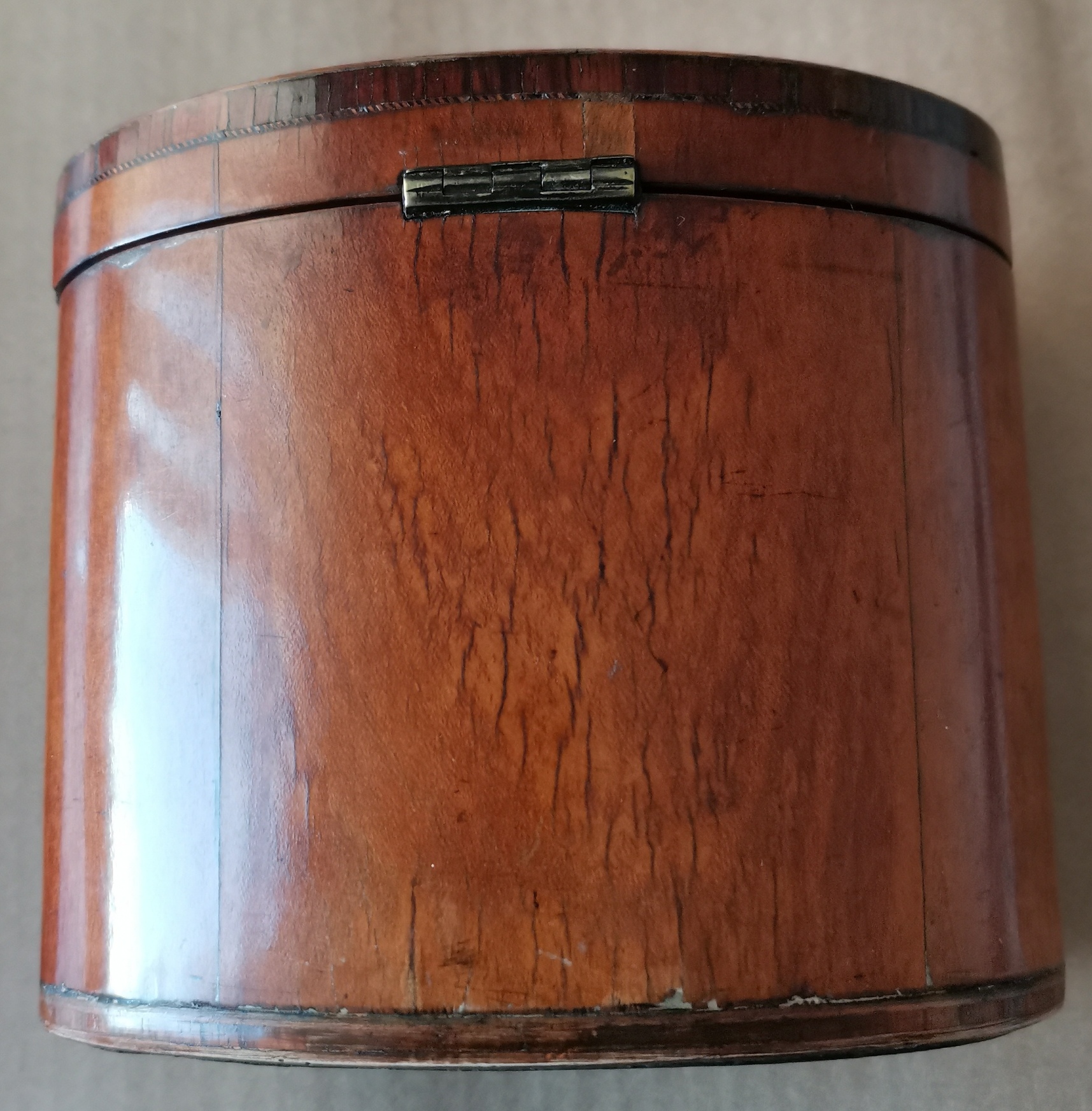 Antique Oval Tea Caddy - 6"wide x 5 1/4" tall x 3 1/4" deep. - Image 5 of 11