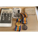 WW1 Pair to the RNVR plus postcards and photo's.
