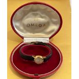 Vintage Boxed Gold Plate and Stainless Steel Ladies Omega with Omega Strap - 17mm case.