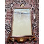 Antique Mahogany and Gilt Wall Mirror possibly Regency 35" x 19 1/2"