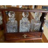 Wooden Tantalus 16" x 12 1/2" with Royal Doulton Decanters.