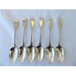 Set of 6 Scottish Provincial Silver Spoons Alexander Mollison Aberdeen - 13.5 cm long and 85.6g.