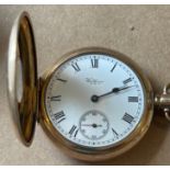 Antique/Vintage Waltham Gold Plated Pocket Watch - 50mm case - working order.