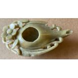 Antique/Vintage Chinese Jade Water Dipper - 85mm x 50mm x 27mm with damage.