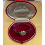 Vintage Boxed 9ct Gold Ladies Omega with Omega Strap - 17mm case.