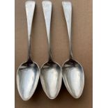 Lot of 3 Scottish Provincial Silver Charles Fowler - Elgin Silver Table Spoons - 7 1/8" long.