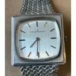 Vintage Silver Eternamatic Watch with Silver Bracelet - 32mm square case - working order.