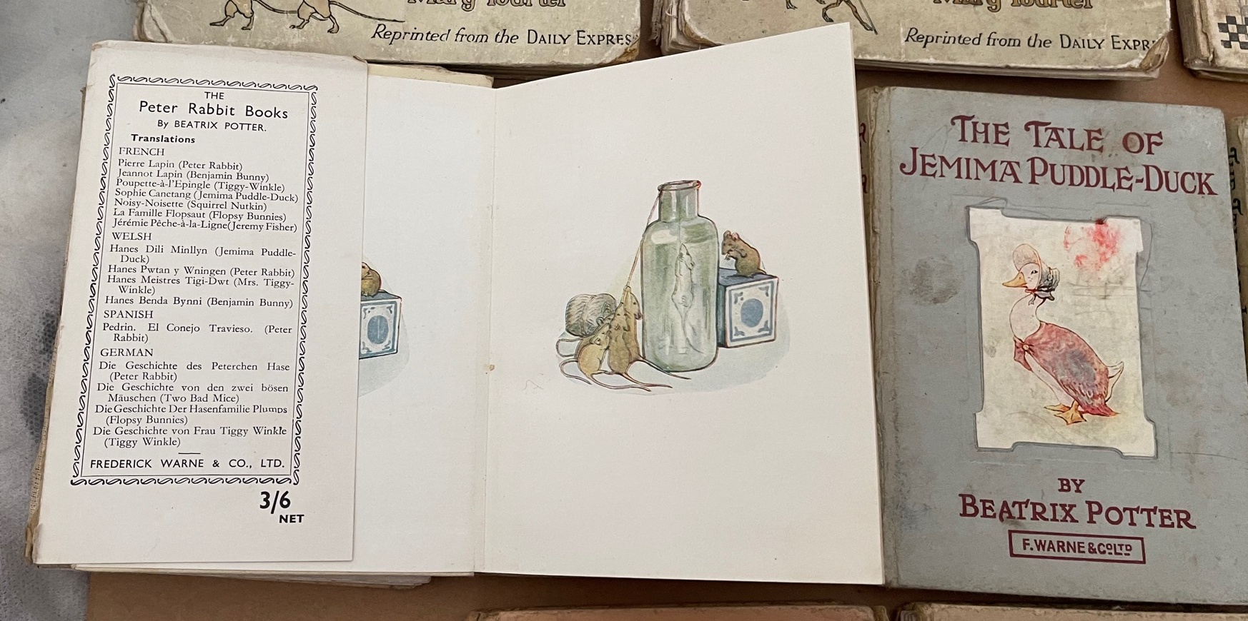Lot of Vintage Beatrix Potter Books with wear. - Image 8 of 12